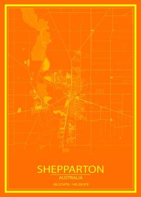 Shepparton AUS Orange Map