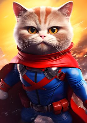 Funny Super hero cat