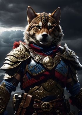 Cat and dog warrior