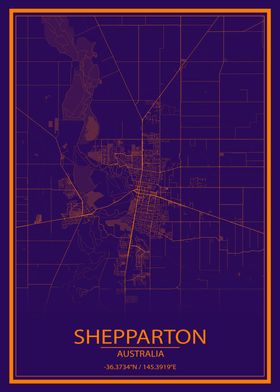 Shepparton AUS Purple Map