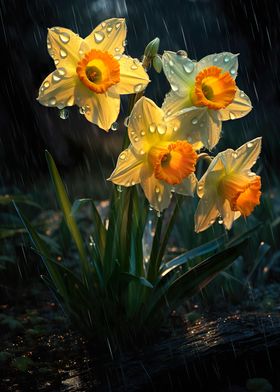 Rainy Daffodil flower