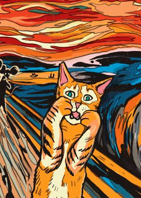 The Scream Parody Cat