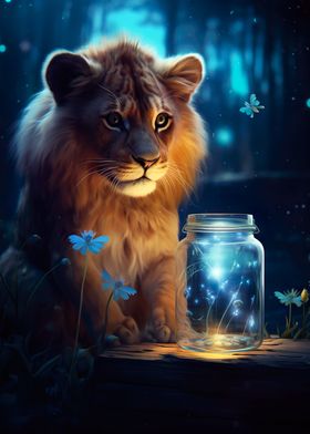Cute Lion Luminous Glow