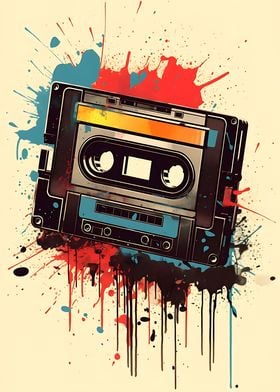 Retro cassette tape Music