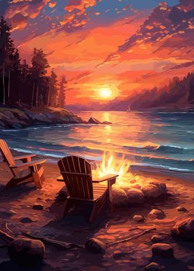 Cozy Beach Bonfire