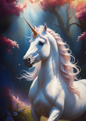 Unicorn in the forest