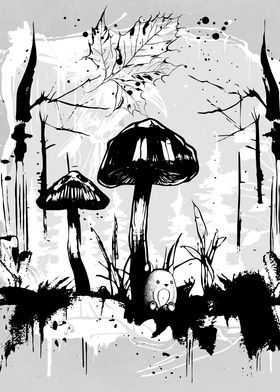 Autumn Mushrooms Forest 