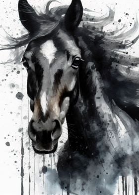 Watercolor Painted Horse