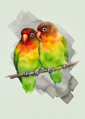 Two cute lovebirds