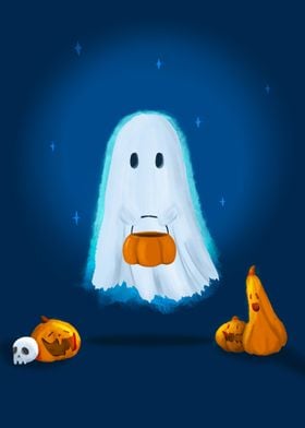 Ghost And Pumpkin