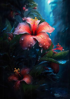 Rainy Tropical flower