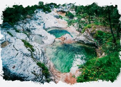 Small Waterfalls in nature