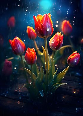 Rainy Tulip flower