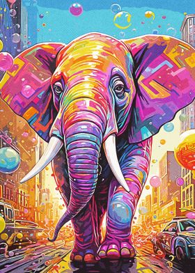 Colorful Elephant Vintage