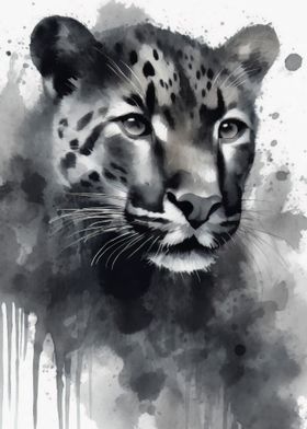 Watercolor Painted Jaguar