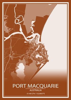 Port Macquarie Brown Map