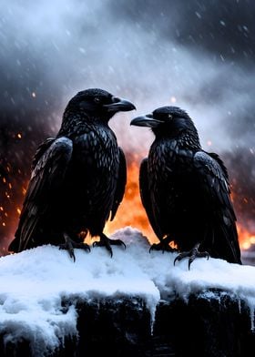 Hugin and Munin Raven