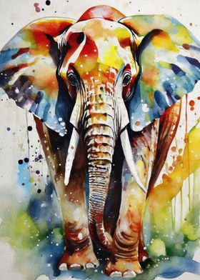 WatercolorPainted Elephant