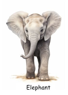 Elephant baby art cute