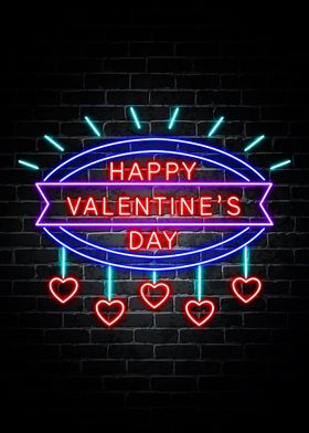 Happy Valentine Neon Quote