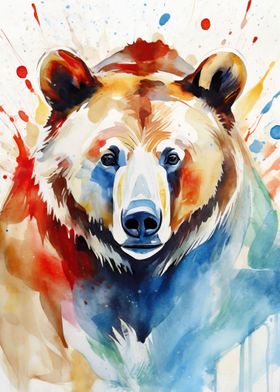 Watercolor Painted Bear