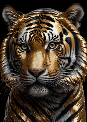 golden tiger head  poster