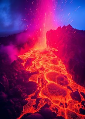 Flowing Volcano Lava 