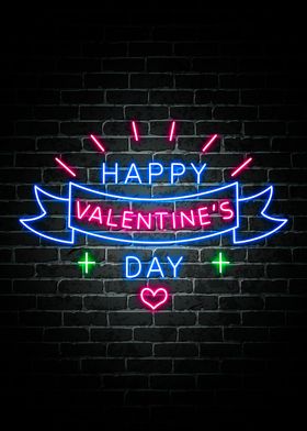 Happy Valentine Neon Quote