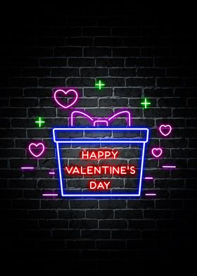 Happy Valentine Neon Quote