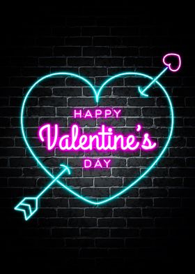 Happy Valentine Neon Quote