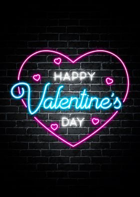 Happy Valentine Neon Quote