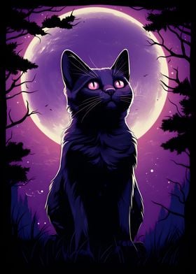 Siluet Cat Moonlight