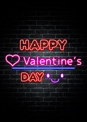 Happy Valentine Neon Quote