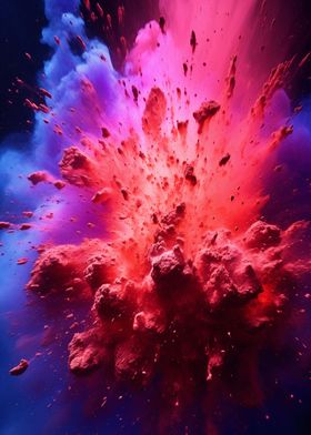 Colorful Volcano Explosion