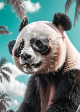 funny Cool panda poster