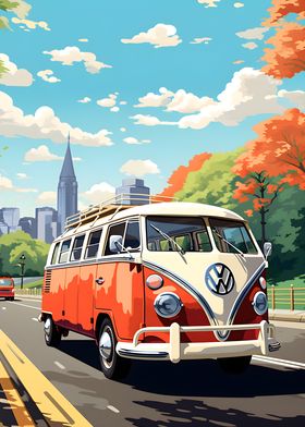 Volkswagen bus City Vector