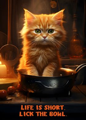 Funny Cat in kitchen