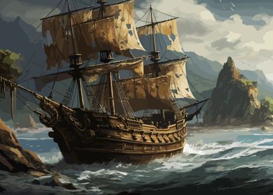 Pirate Ship Landscape