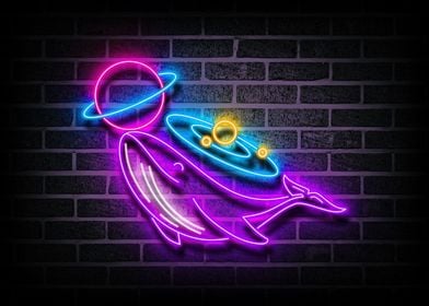 Whale Space Neon