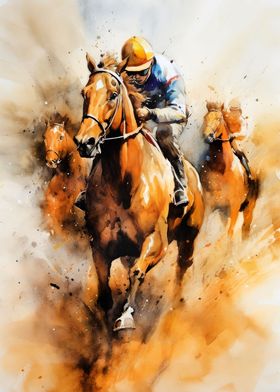 Horse riding sport art