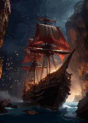 Pirate Ship Landscape