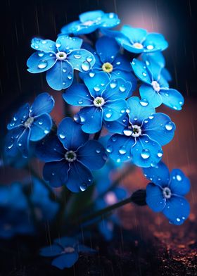 Rainy Blue flower