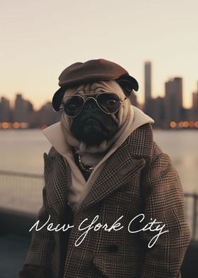 Funny Cool Pug NY Fashion