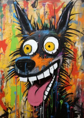 Urban Graffiti Crazy Dog