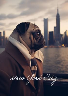 Pug New York Travel Funny