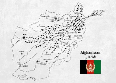 Handdrawn Afghanistan Map