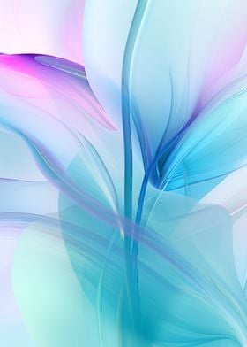 Abstract cyan leaves