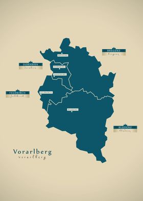 Vorarlberg Austria map