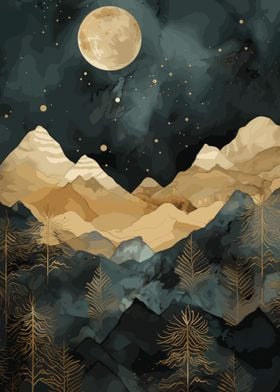 Moon over Mountains