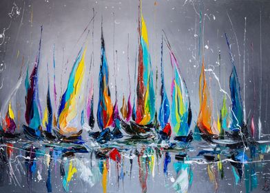 Colorful yachts